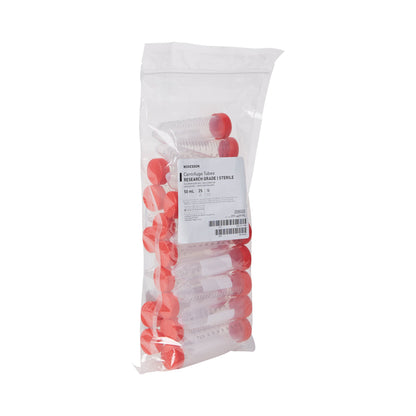 TUBE, CENTRIFUGE W/SCREW CAP STR RED 50ML
