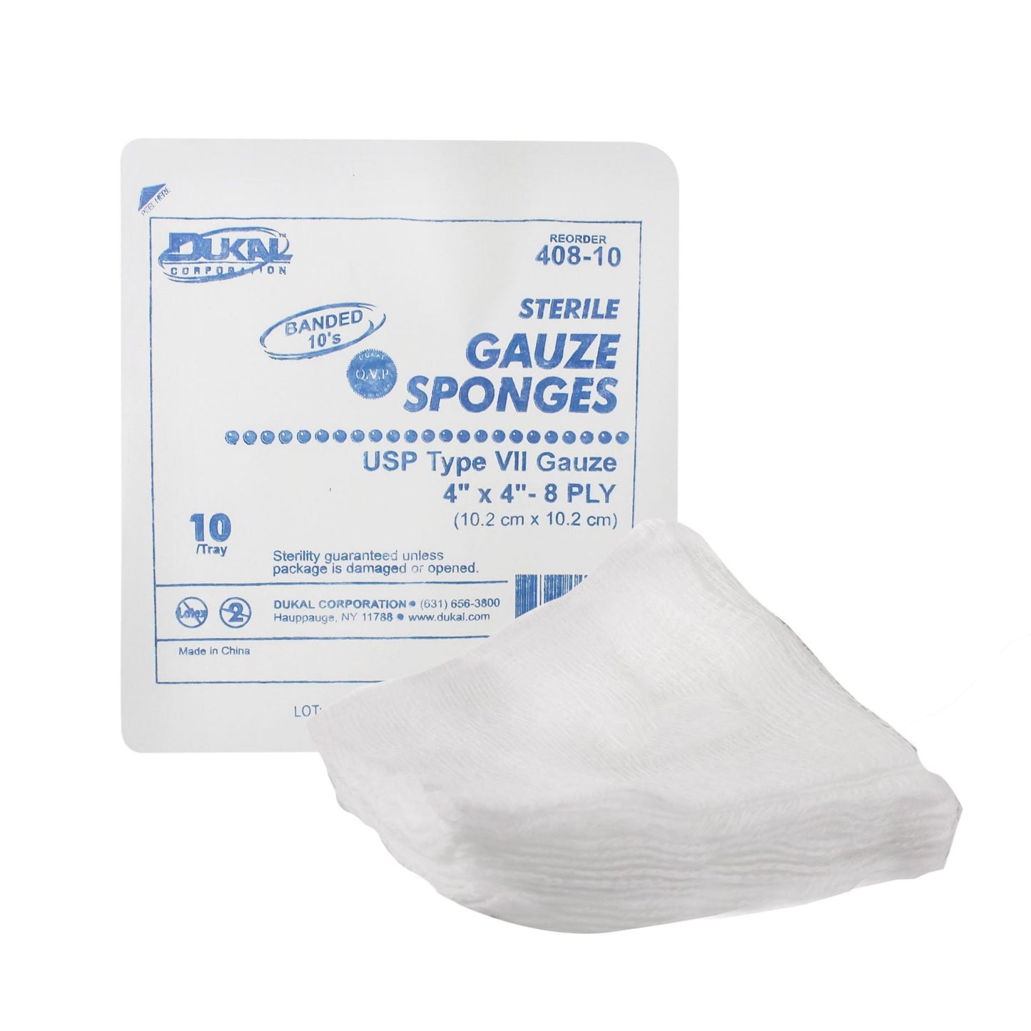 SPONGE, GAUZE 8PLY 4X4 STR