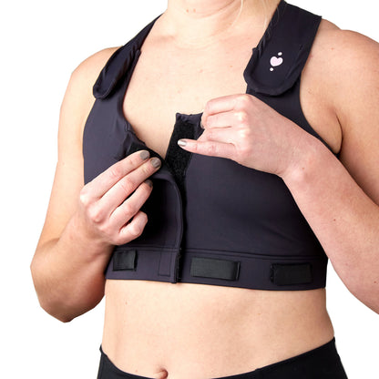 BRA, PST-OP LARISSA W/PCKT PUFF DRN TAB BLK XSM