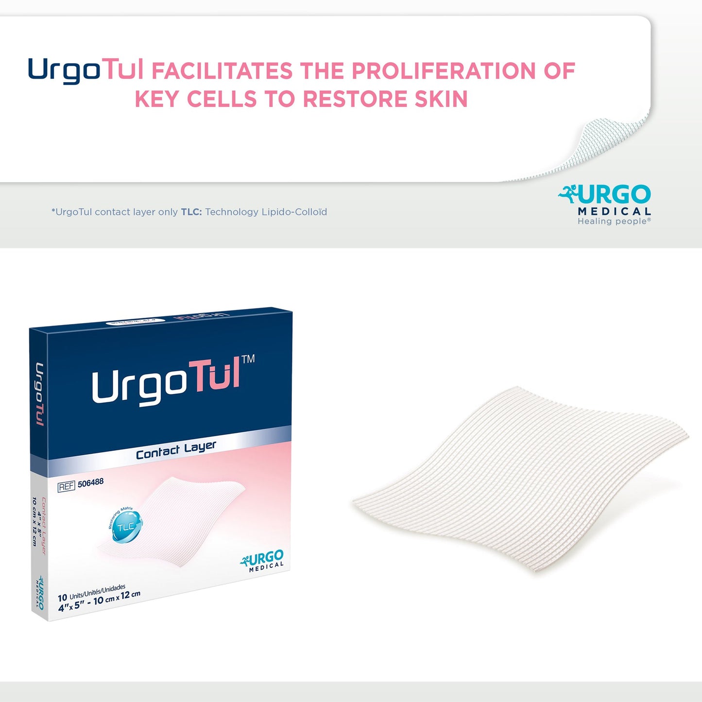DRESSING, WOUND URGOTUL CONTACT LAYER 4"X5"