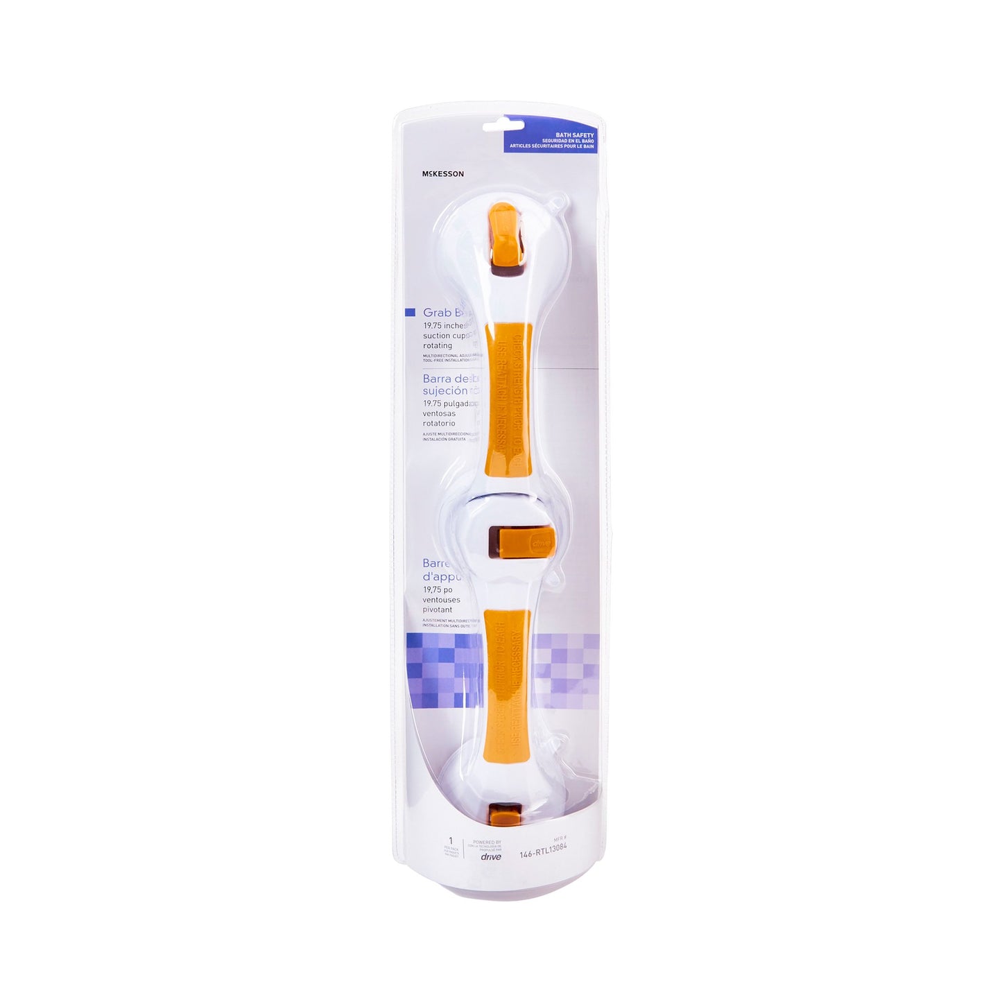 GRAB BAR, SUCTION ROTATING 19.75"