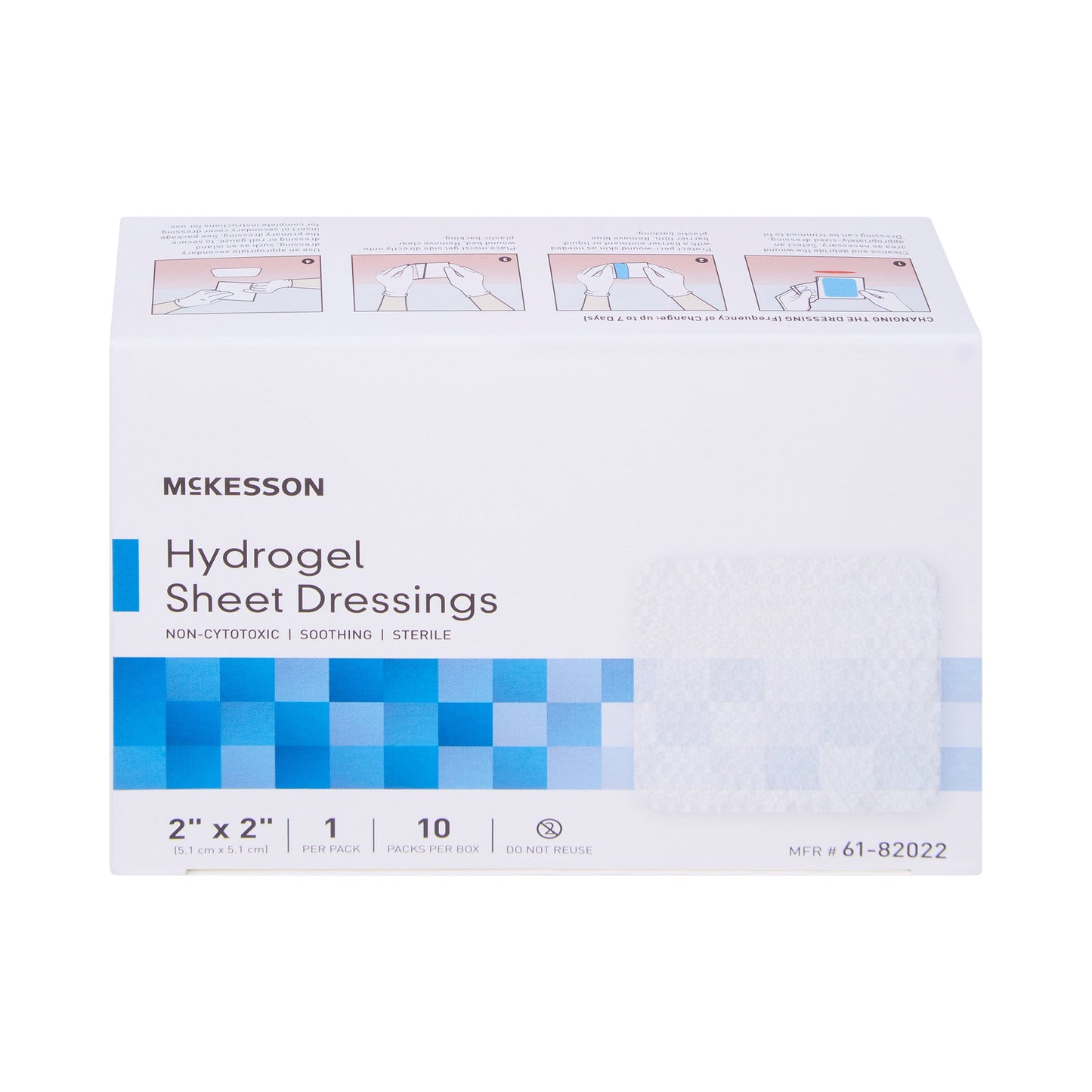 DRESSING, HYDROGEL SHEET STR LF 2X2