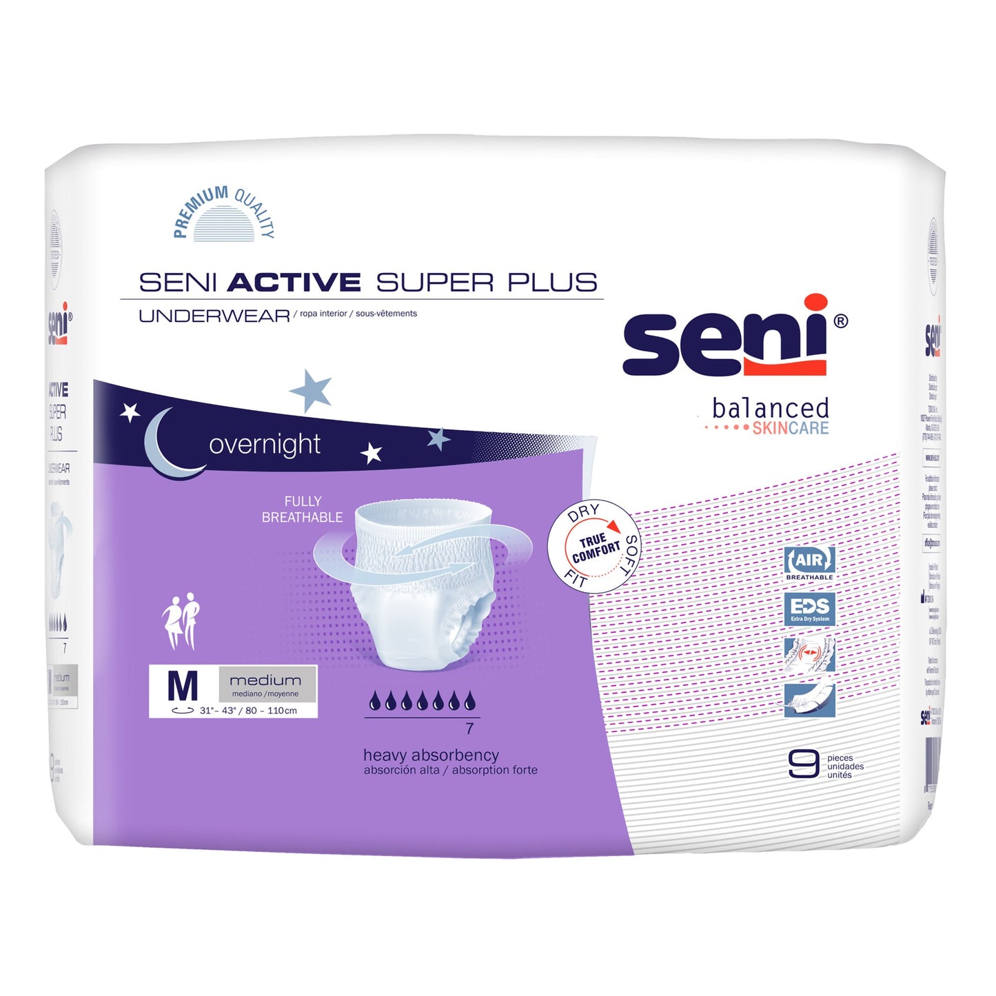UNDERWEAR, INCONT ACTIVE SUPER+ MED 31"-43"