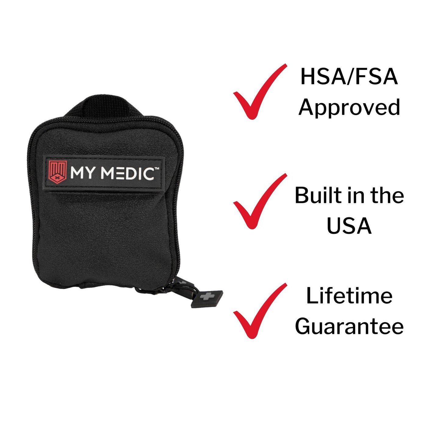 FIRST AID KIT, EVERYDAY CARRYPRO WATERPRF BLK 5.25X4.75X2"