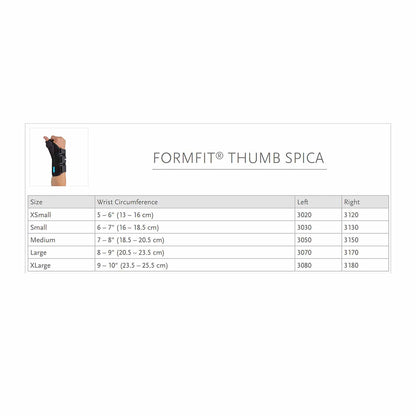 THUMB SPLINT, SPICA FORMFIT LTSM 8" OSSURA