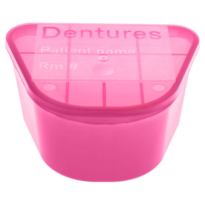 CUP, DENTURE HINGED LID PNK