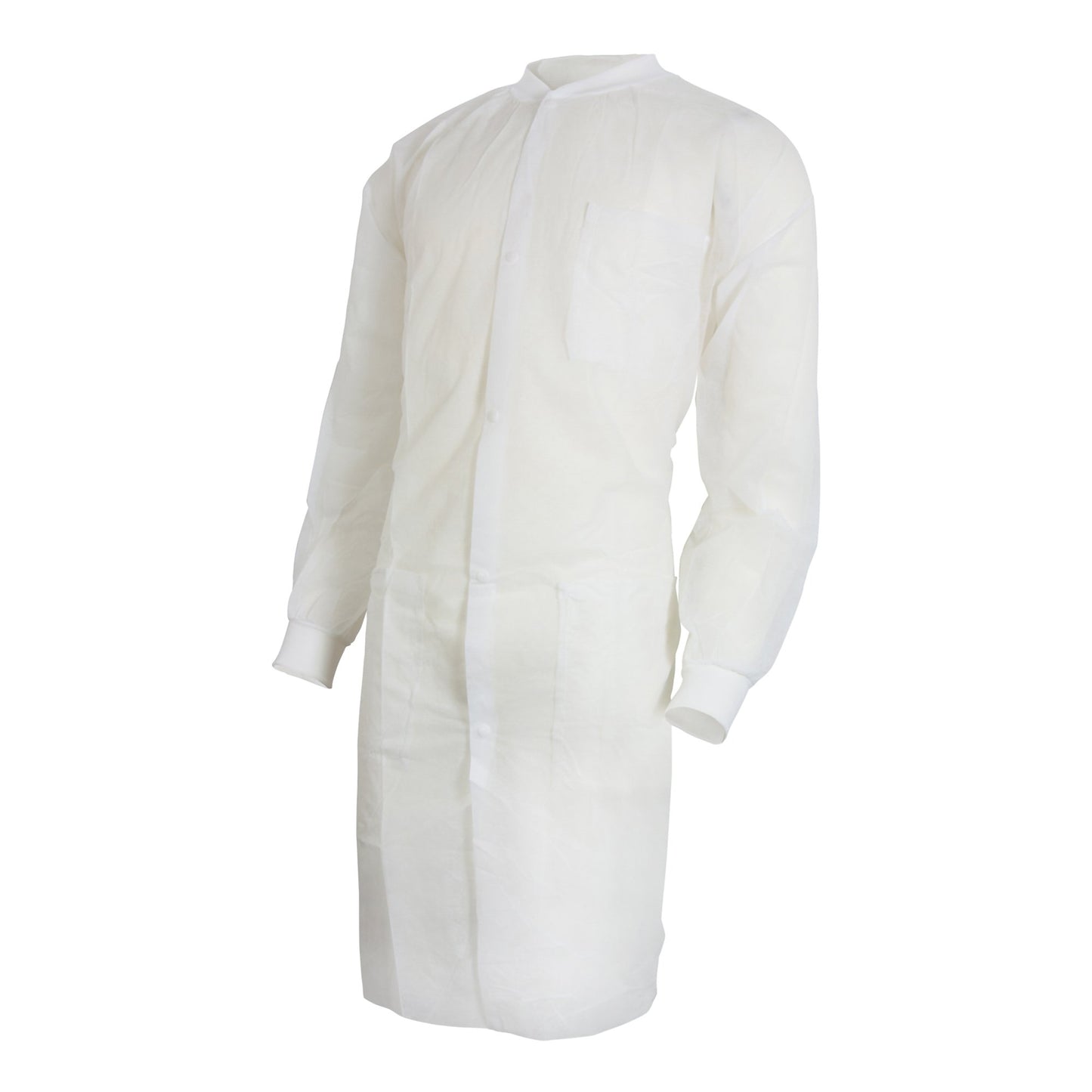 COAT, LAB KNITCUFF LF WHT LG/XLG