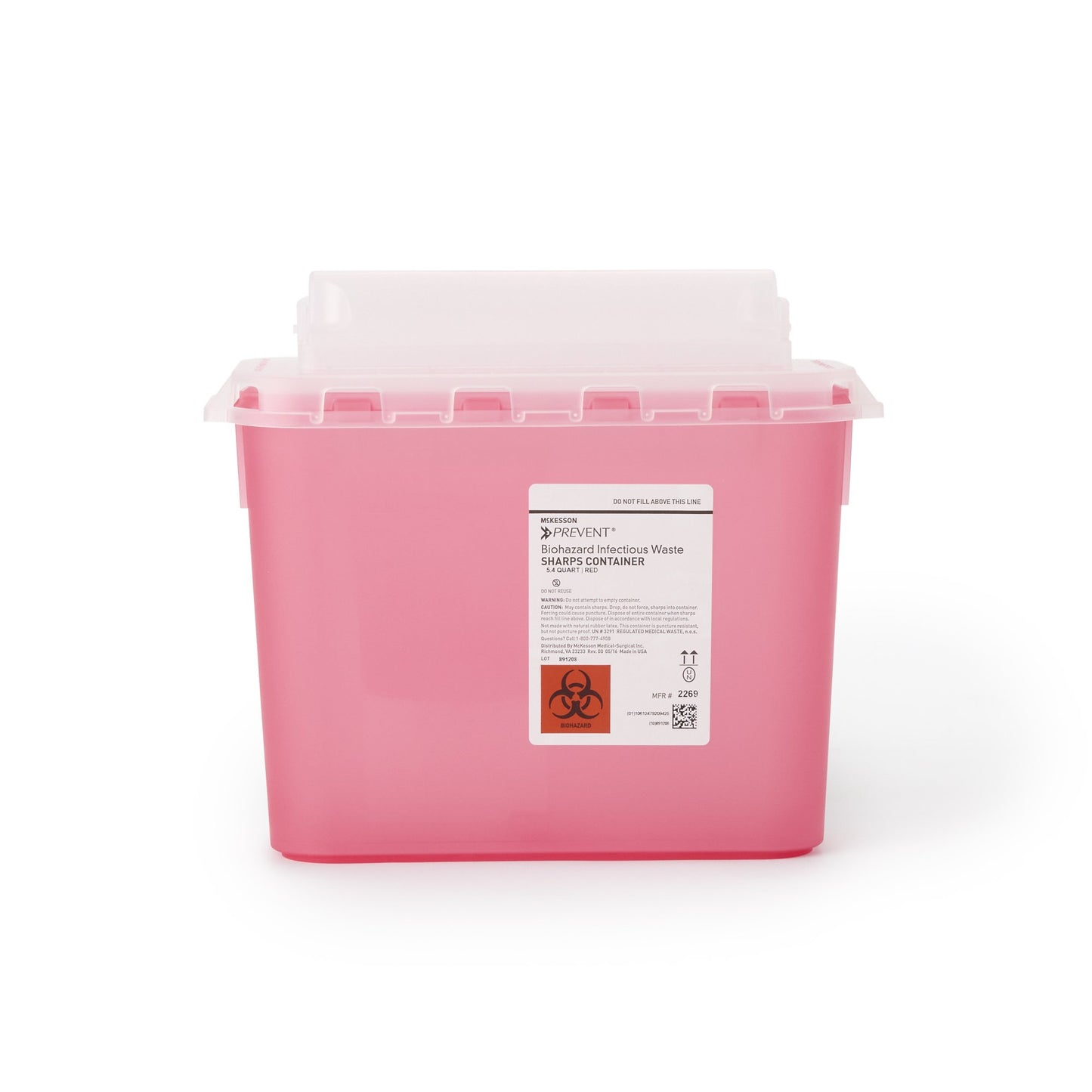 CONTAINER, SHARPS RED 5.4QT WALL MOUNT