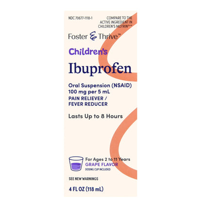 IBUPROFEN, SUSPN ORAL FT CHLDGRAPE 4OZ