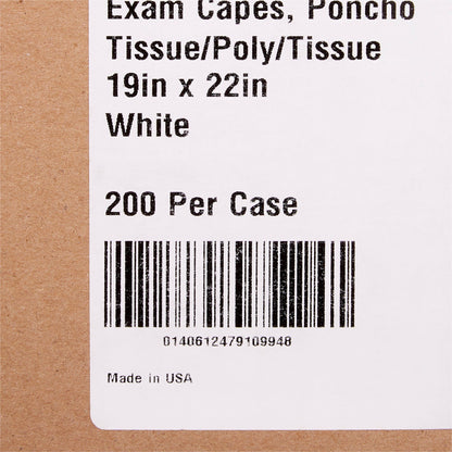 CAPE, EXAM T/P/T PONCHO SIDE OPN WHT 19X22