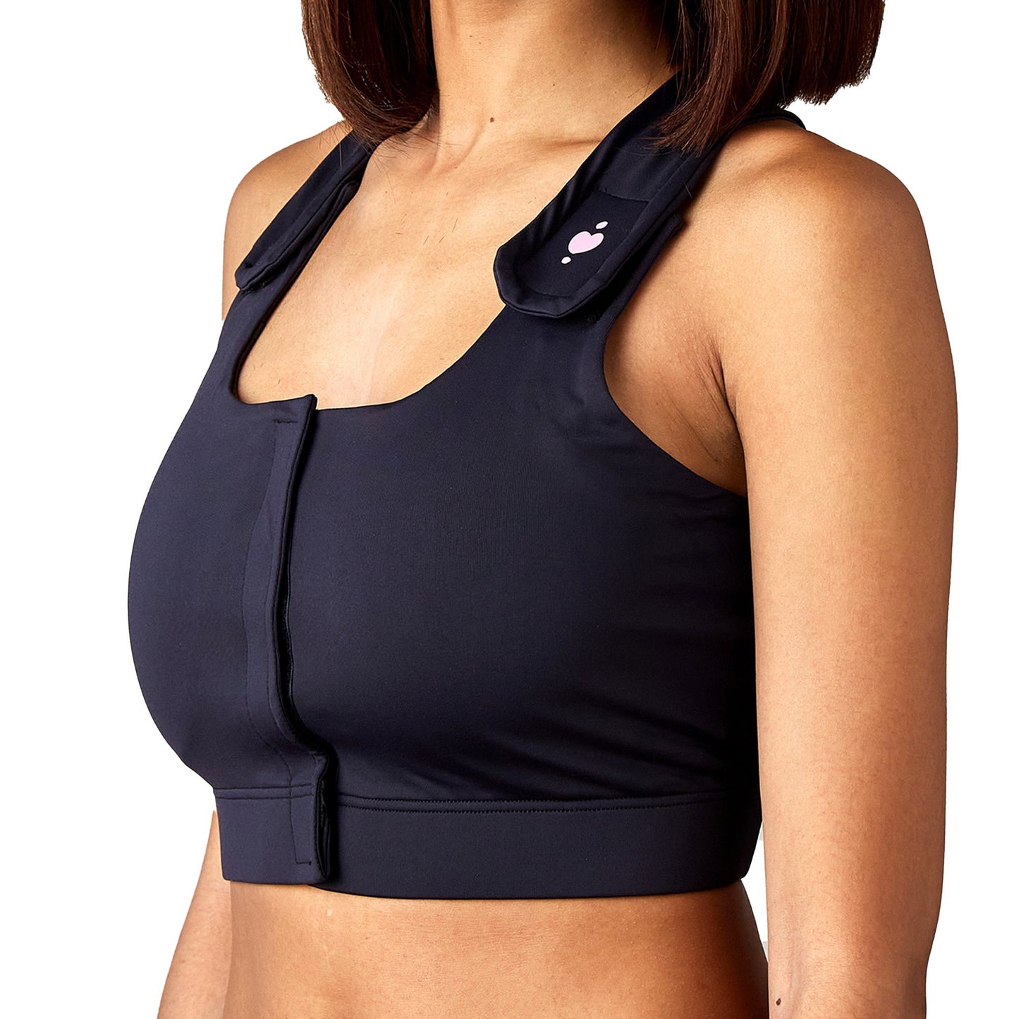 BRA, PST-OP SERENA W/PCKT PUFFADJ STRAP BLK QUEEN