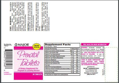 PRENATAL VITAMIN, TAB 27MG/0.8MG
