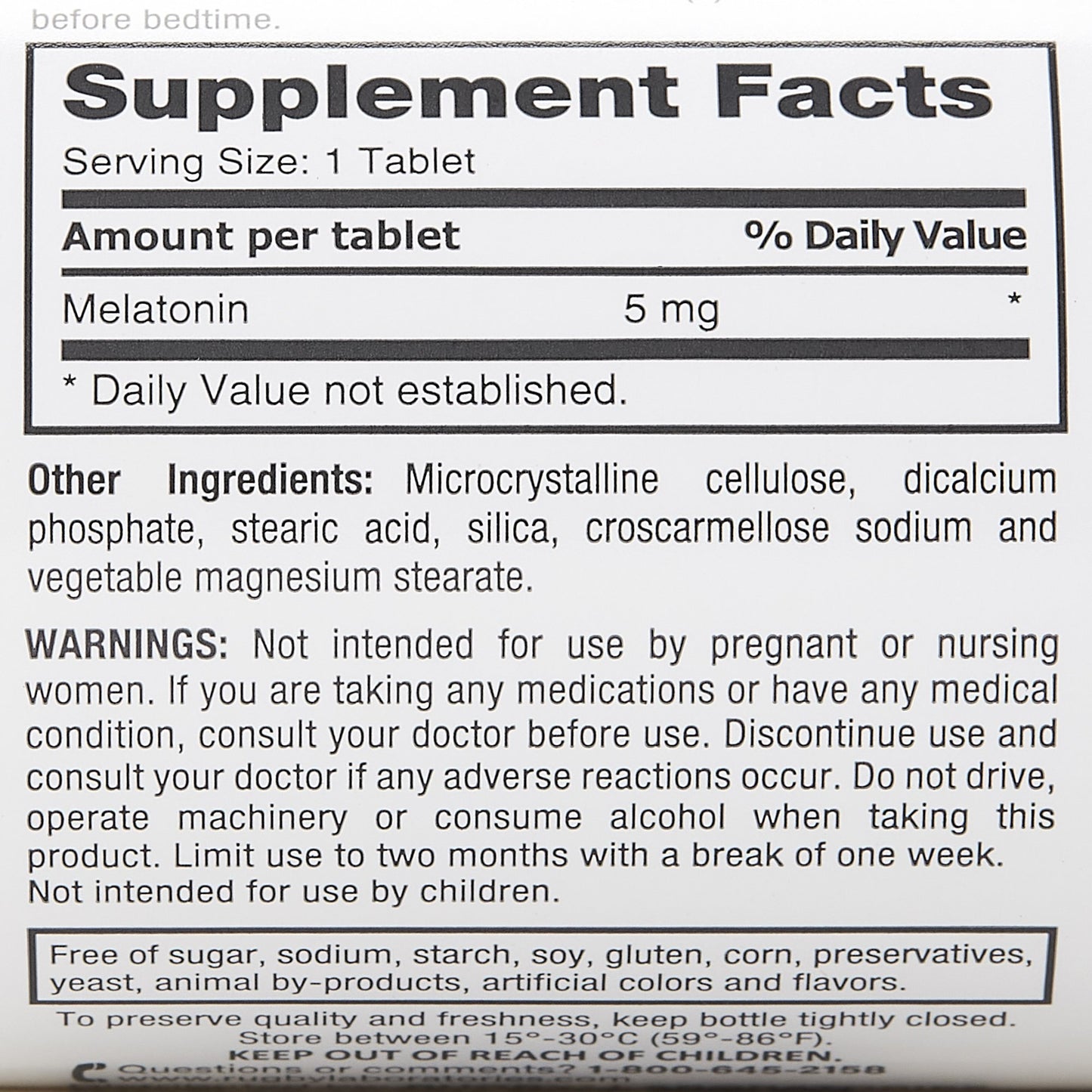 MELATONIN, TAB 5MG