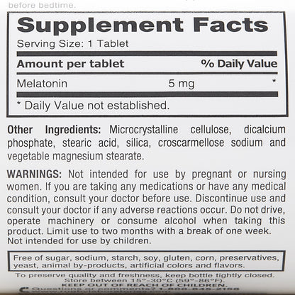 MELATONIN, TAB 5MG