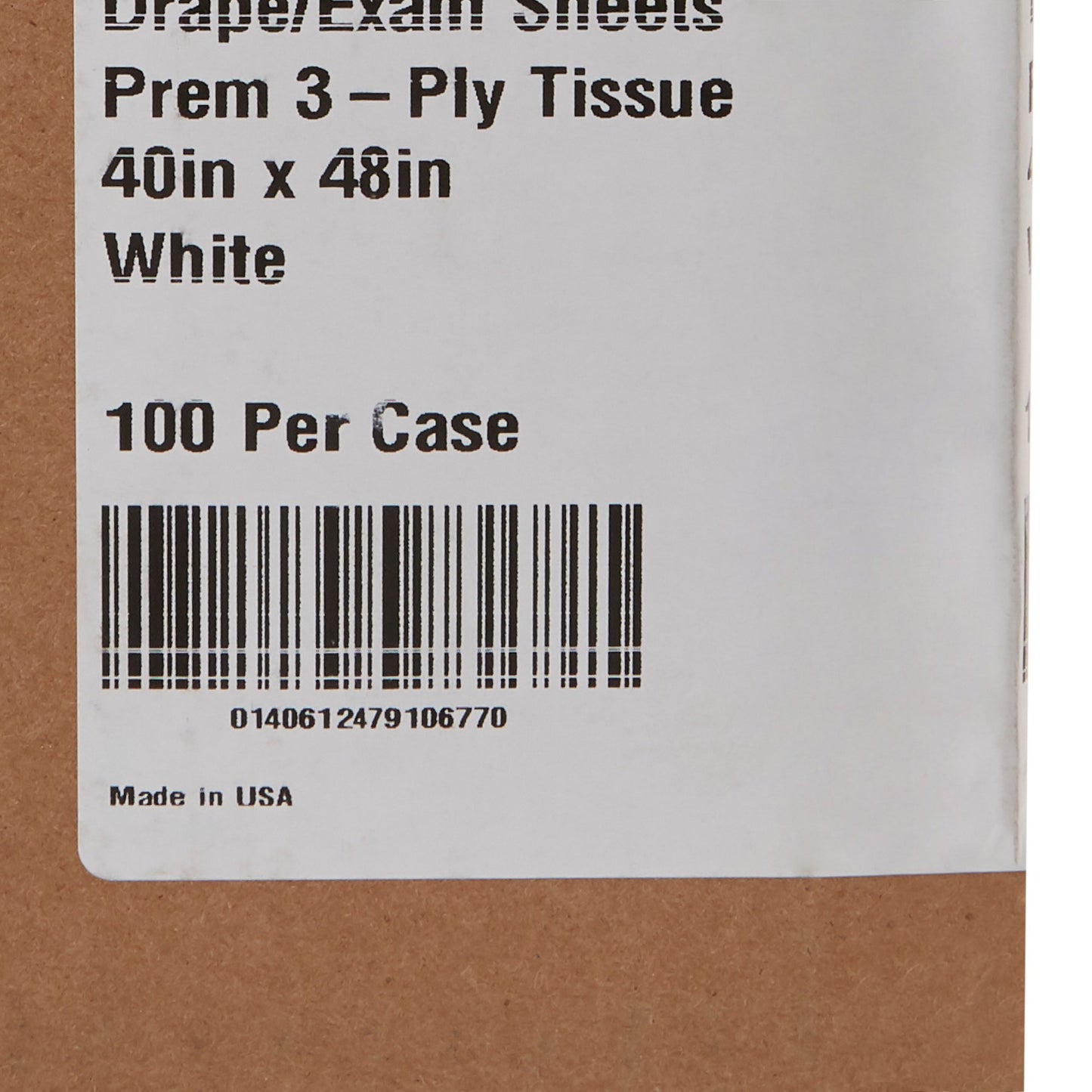 SHEET, DRAPE 3PLY WHT 40X48