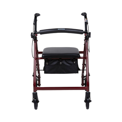 WALKER, ROLLATOR LTWT FOLDINGALUM W/6" WHLS RED 300LB