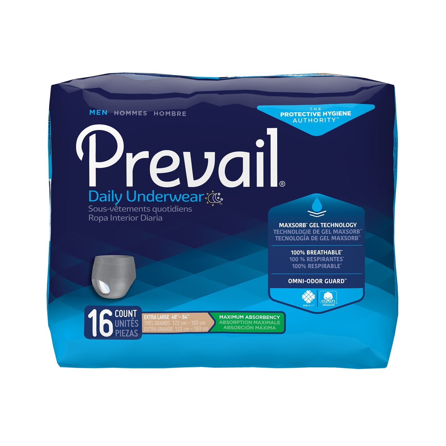 UNDERWEAR, MENS MAX ABSRB XLG48"-64"