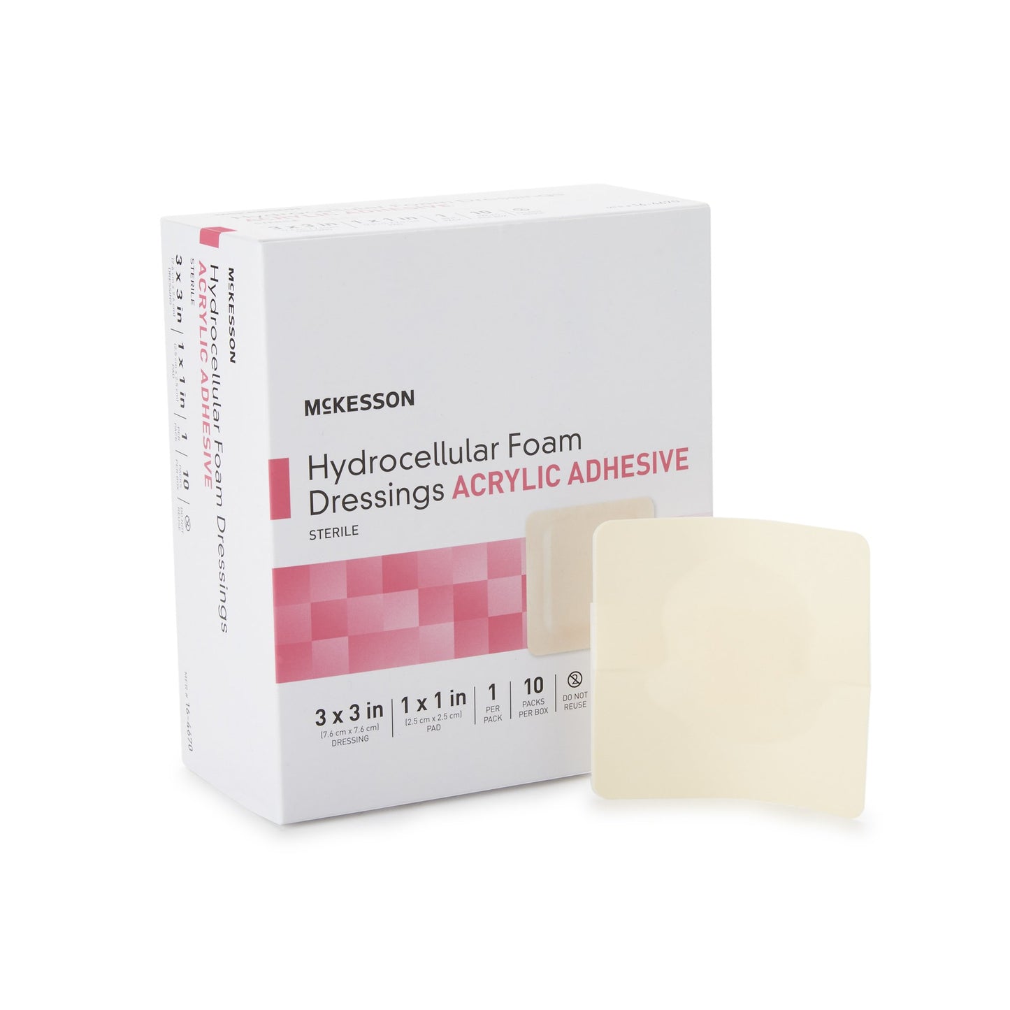 DRESSING, HYDROCELLULAR ADH STR FOAM 3"X3"