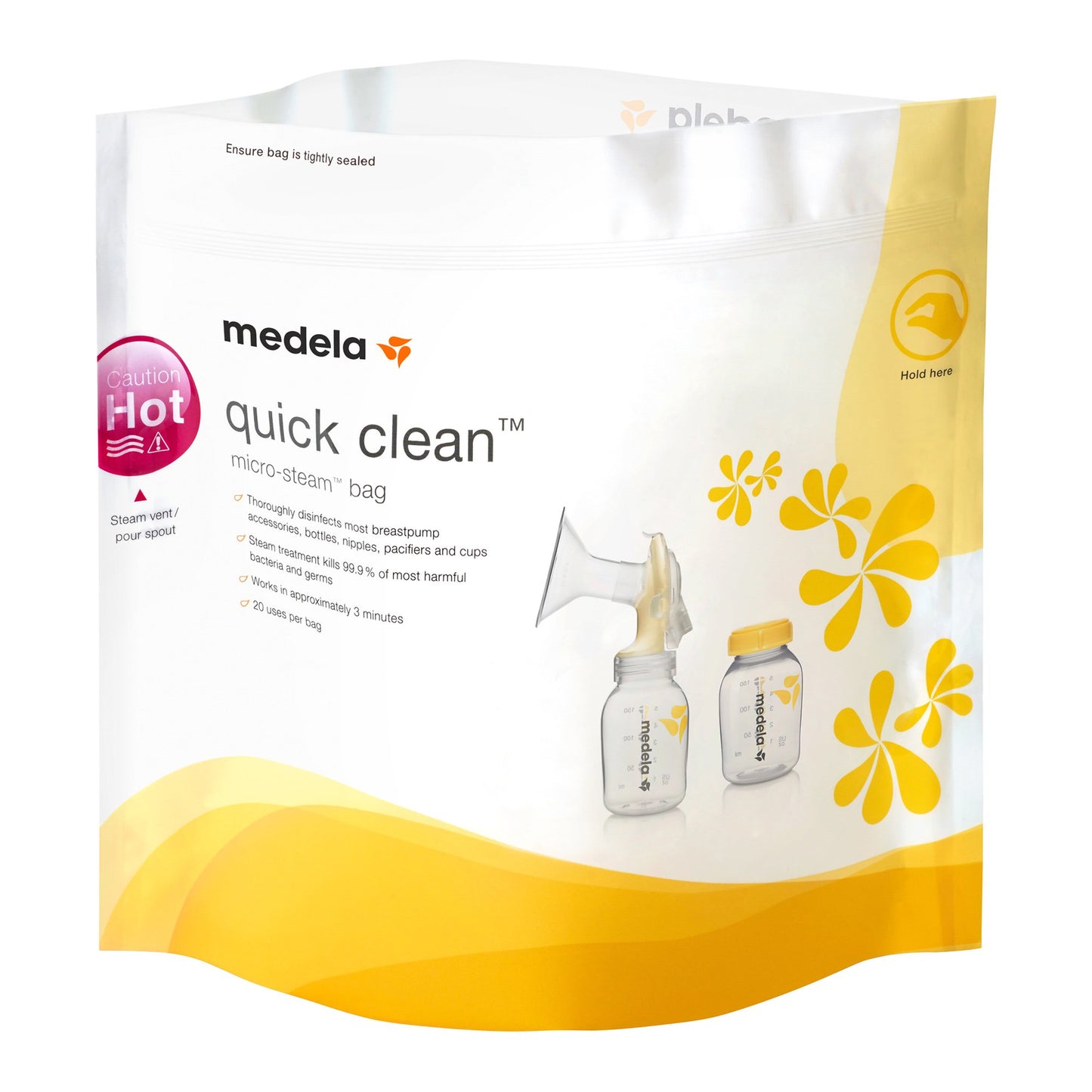 BAG, MICROWAVE STEAM QUICK CLEEAN F/BRST PMP