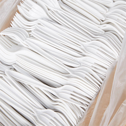 FORK, PLASTIC MED WGHT WHT 5 3/4"