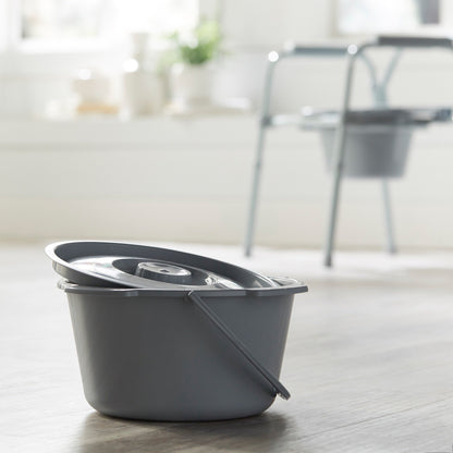 BUCKET, COMMODE W/PLAS HANDLE& CYR 7.5QT