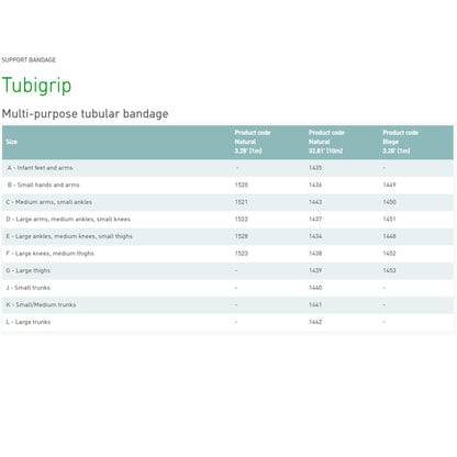 BANDAGE, TUBIGRIP SZ G 4.5" NAT MOLYCK