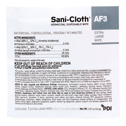 WIPE, SANICLOTH AF3 WET XLG 11.5"X11.75"