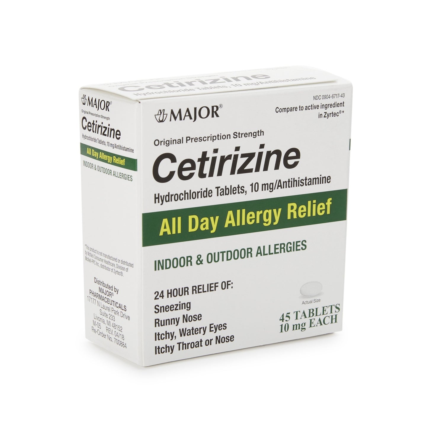 CETIRIZINE HCL, TAB 10MG