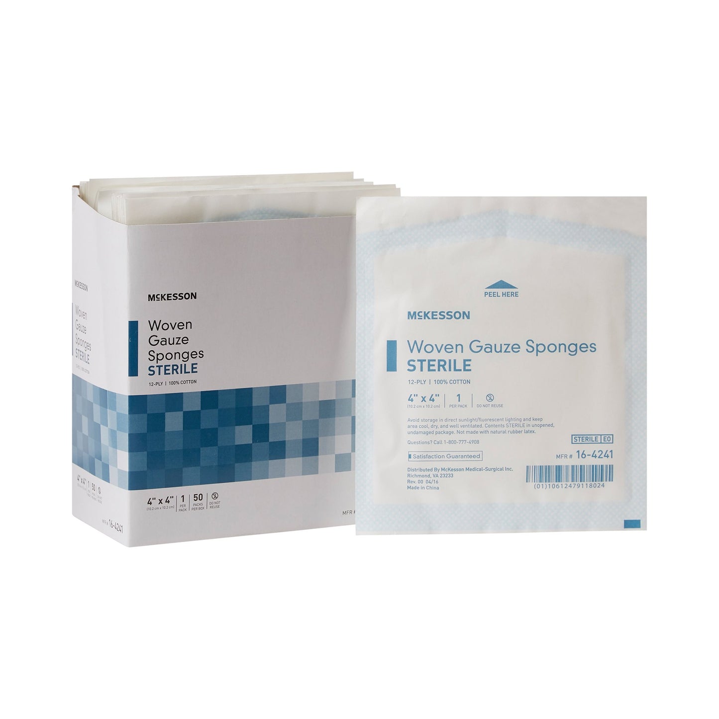 SPONGE, GAUZE 12PLY STR 4"X4"