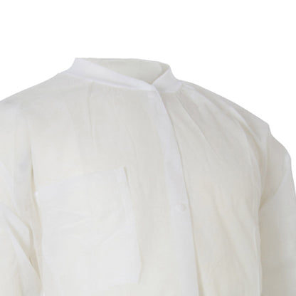 COAT, LAB KNITCUFF LF WHT LG/XLG