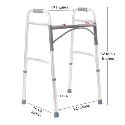 WALKER, DUAL FOLDING ADLT 350LBS