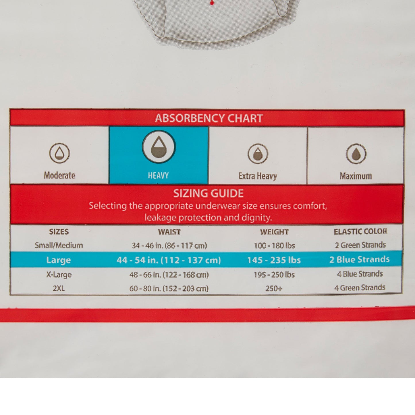 UNDERWEAR, INCONT SURECARE LG44-54"