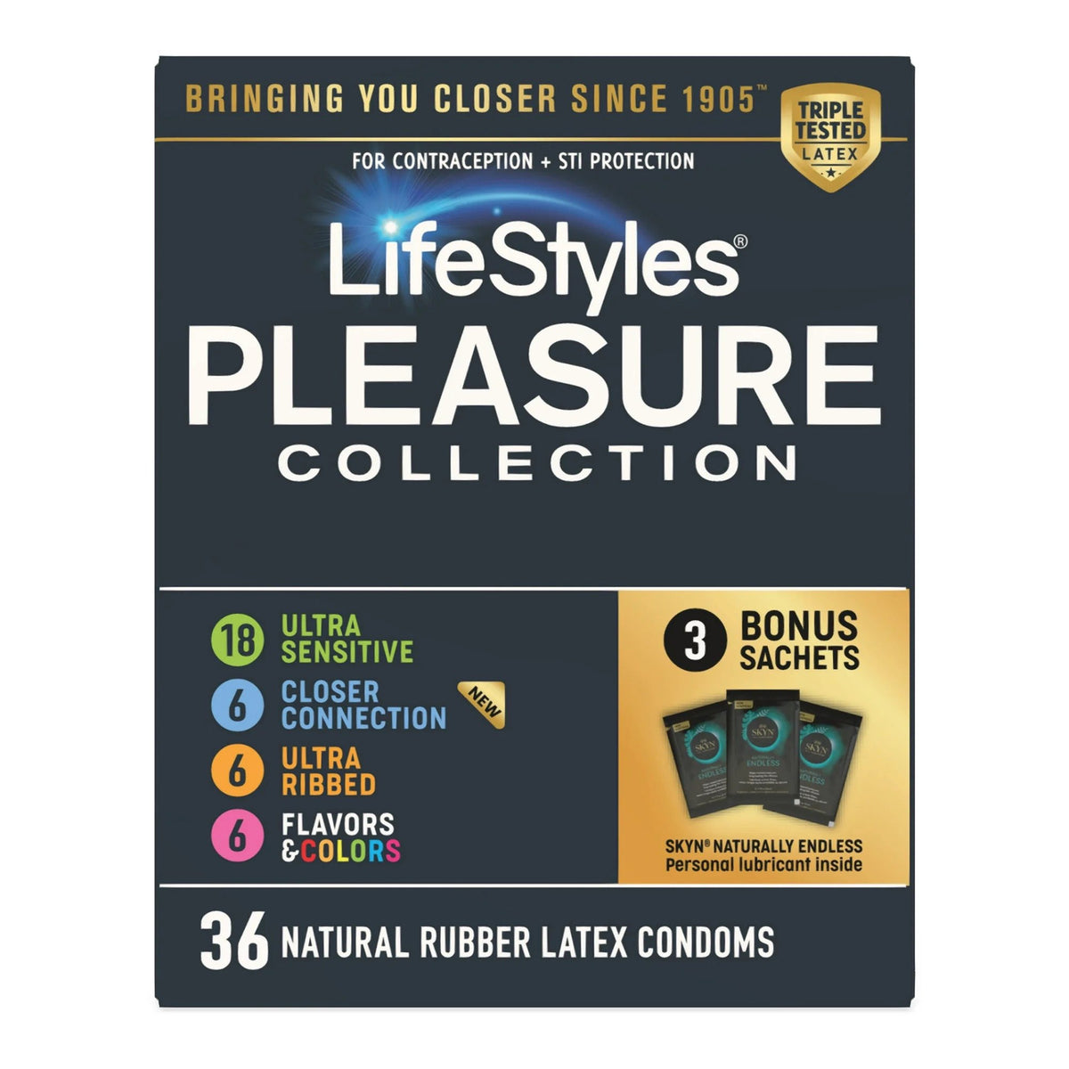 CONDOM, LIFESTYLES PLEASURE COLL LTX