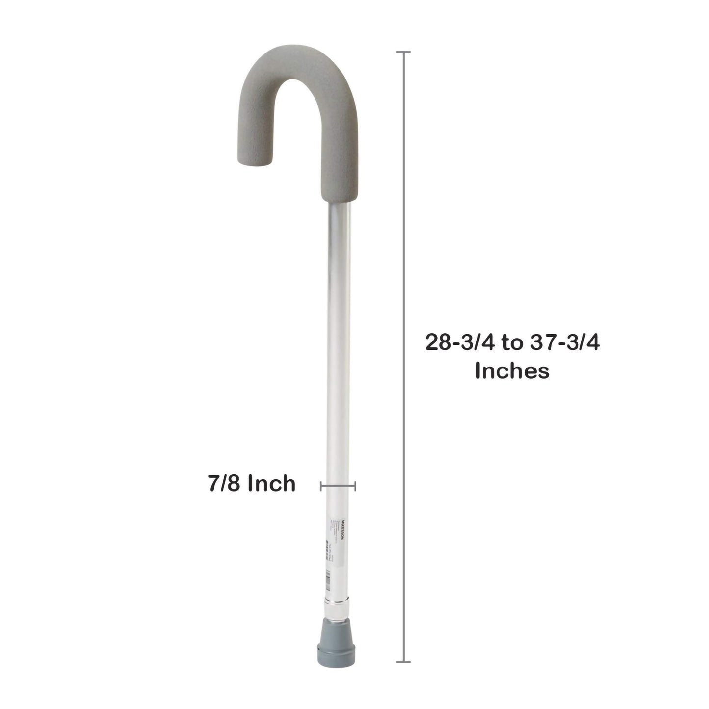 CANE, W/FOAM GRIP RND HNDL ALUM