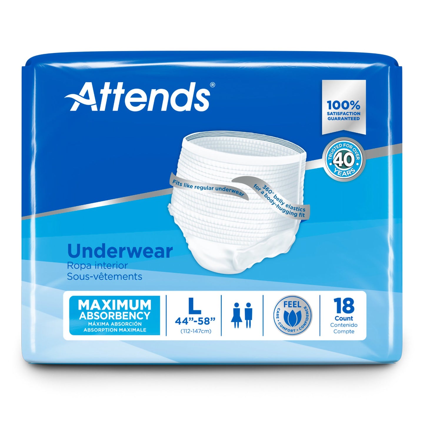 UNDERWEAR, ATTENDS MAX ABSRB LG
