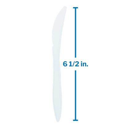 KNIFE, PLASTIC MED WGHT WHT 6.5"