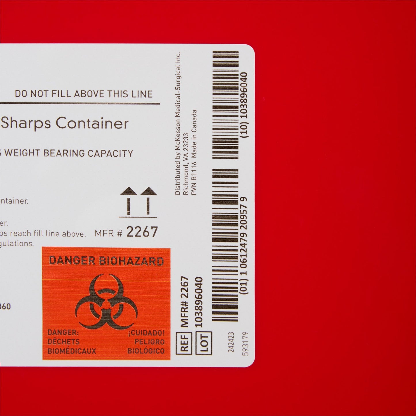 CONTAINER, SHARPS RED 12GL
