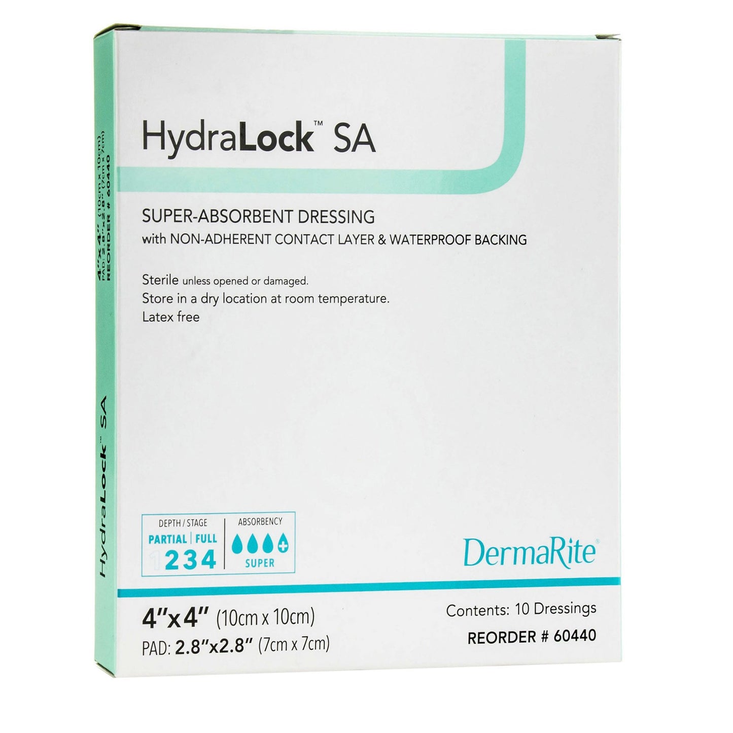 DRESSING, HYDRALOCK SUPER ABSORBENT 4"X4"