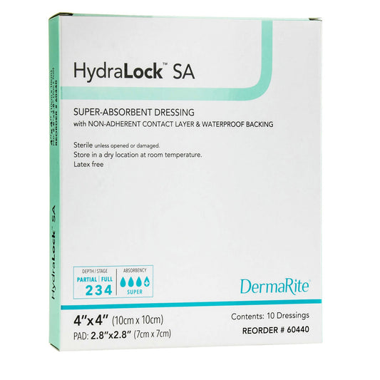 DRESSING, HYDRALOCK SUPER ABSORBENT 4"X4"