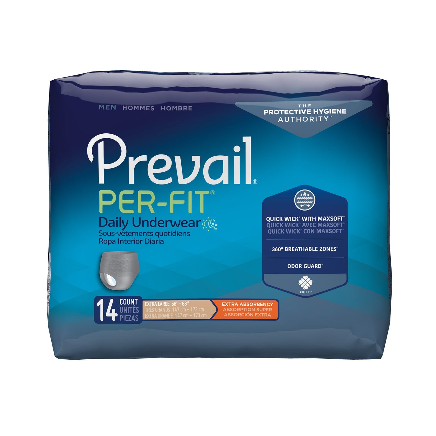 UNDERWEAR, PREVAIL PER-FIT MEN58"-68"