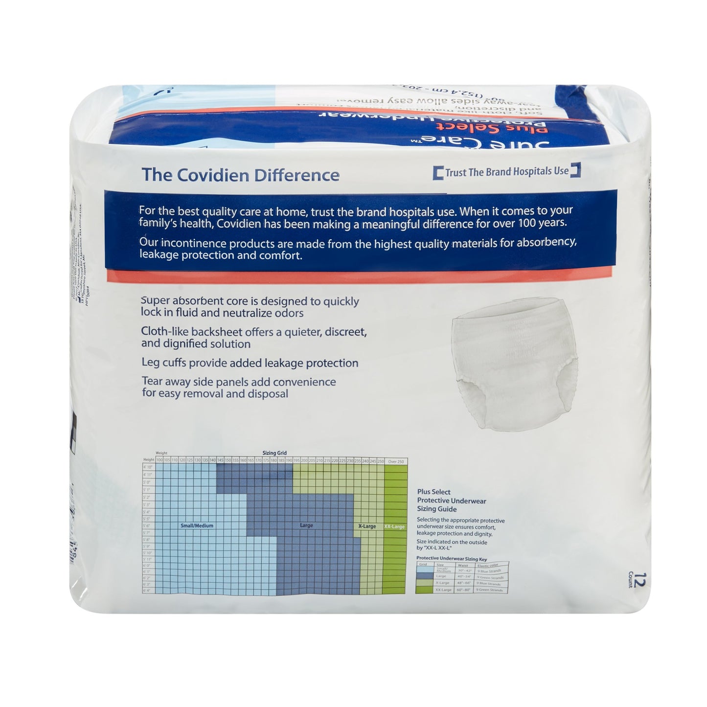 UNDERWEAR, PROTECTIVE HEAVY ABSRB 60"-80" 2XLG