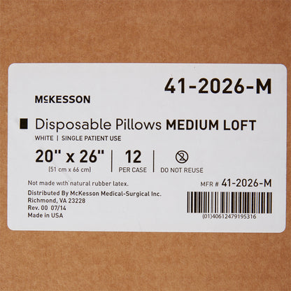 PILLOW, DISP MED LOFT WHT 20X26"