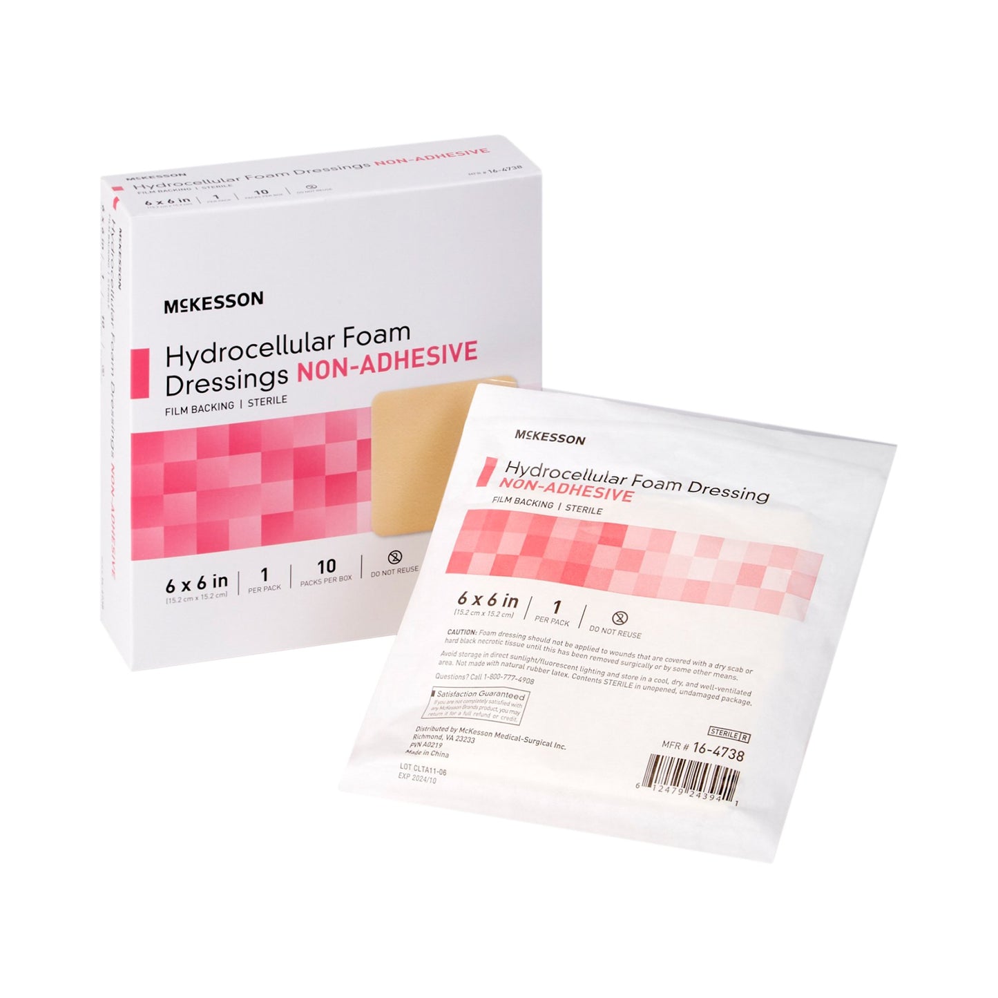 DRESSING, HYDROCELLULAR FM N/ADH W/FILM BCK 6"X6"