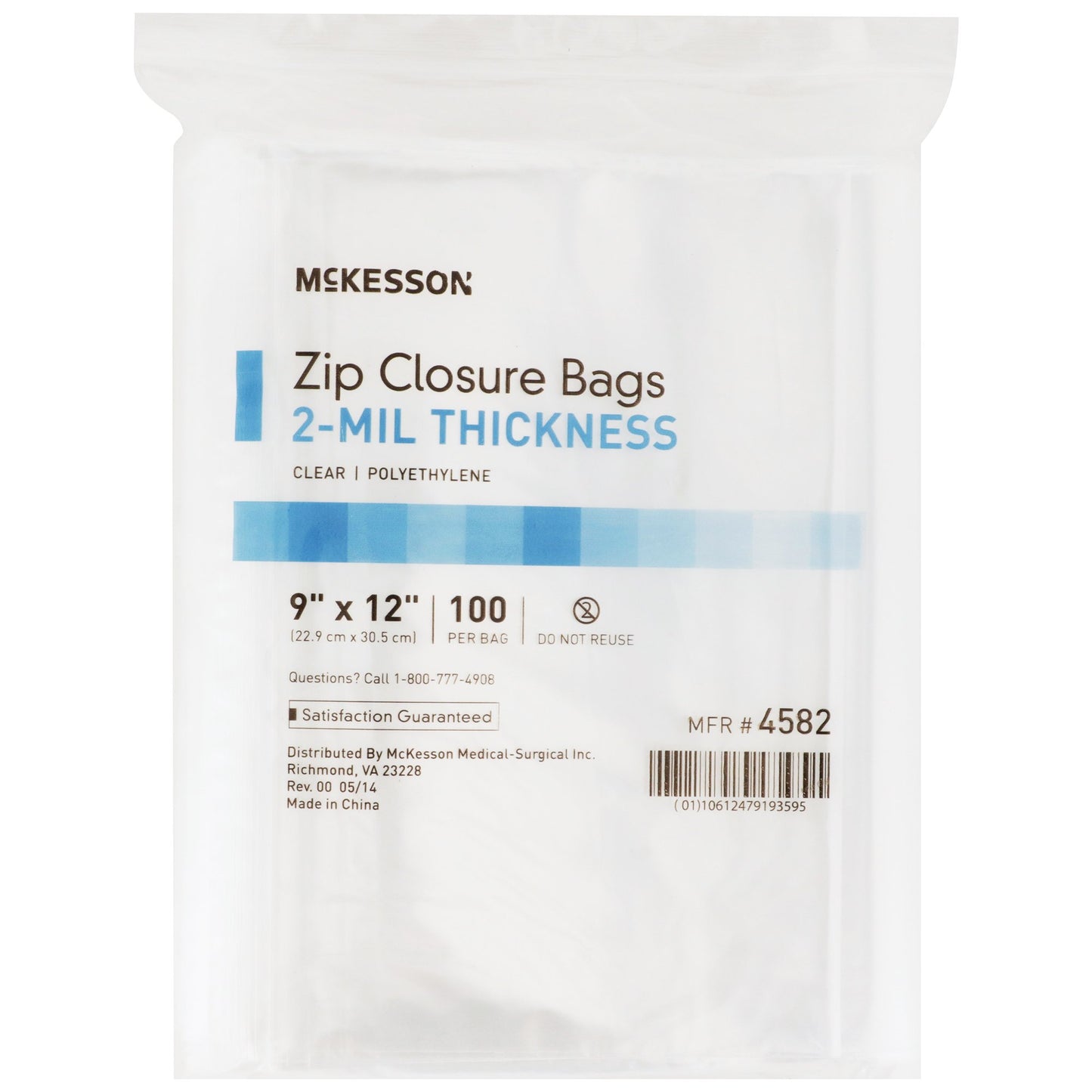 BAG, ZIP LOCK 9X12