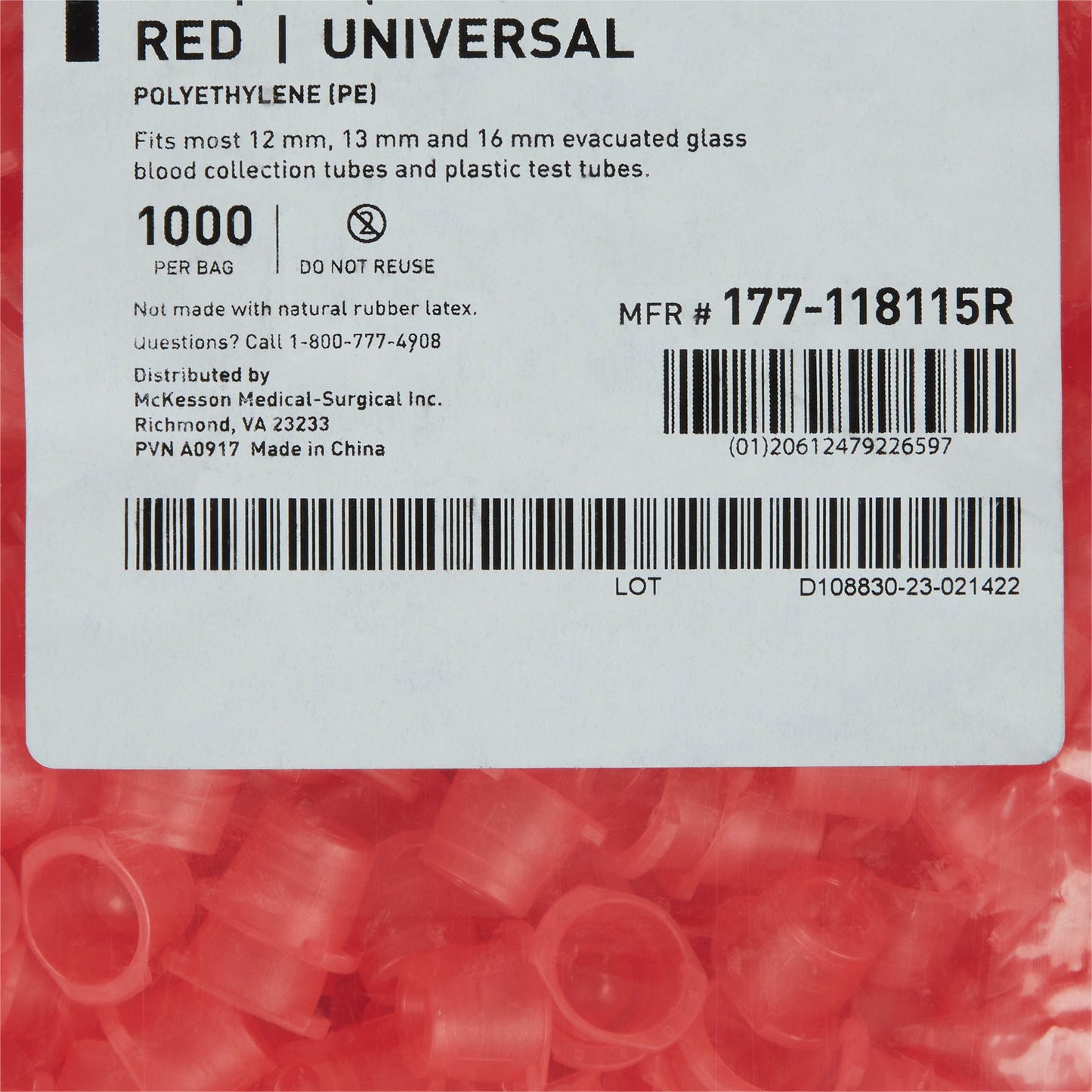 CAP, SNAP UNIV POLY RED