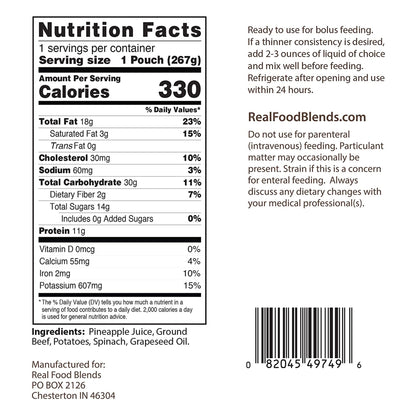 ENTERAL FEEDING, BEEF/POTATOES& SPINACH