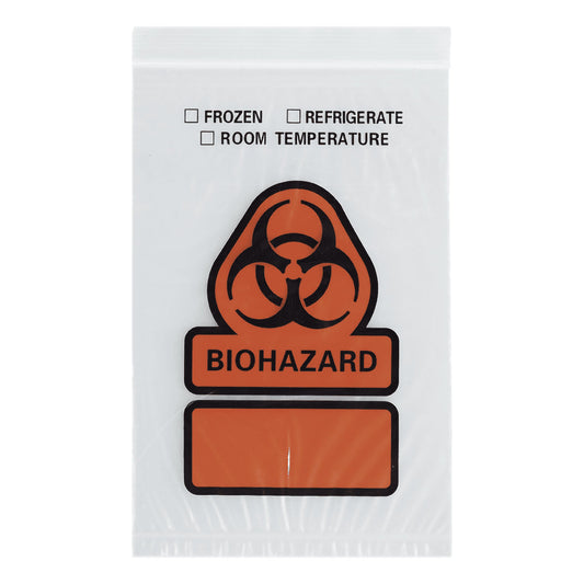 BAG, SPECIMEN TRANSPORT BIOHAZ CLR 8"X10"