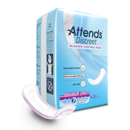 PAD, BLADDER CNTRL ATTENDS DISCREET MAX LONG