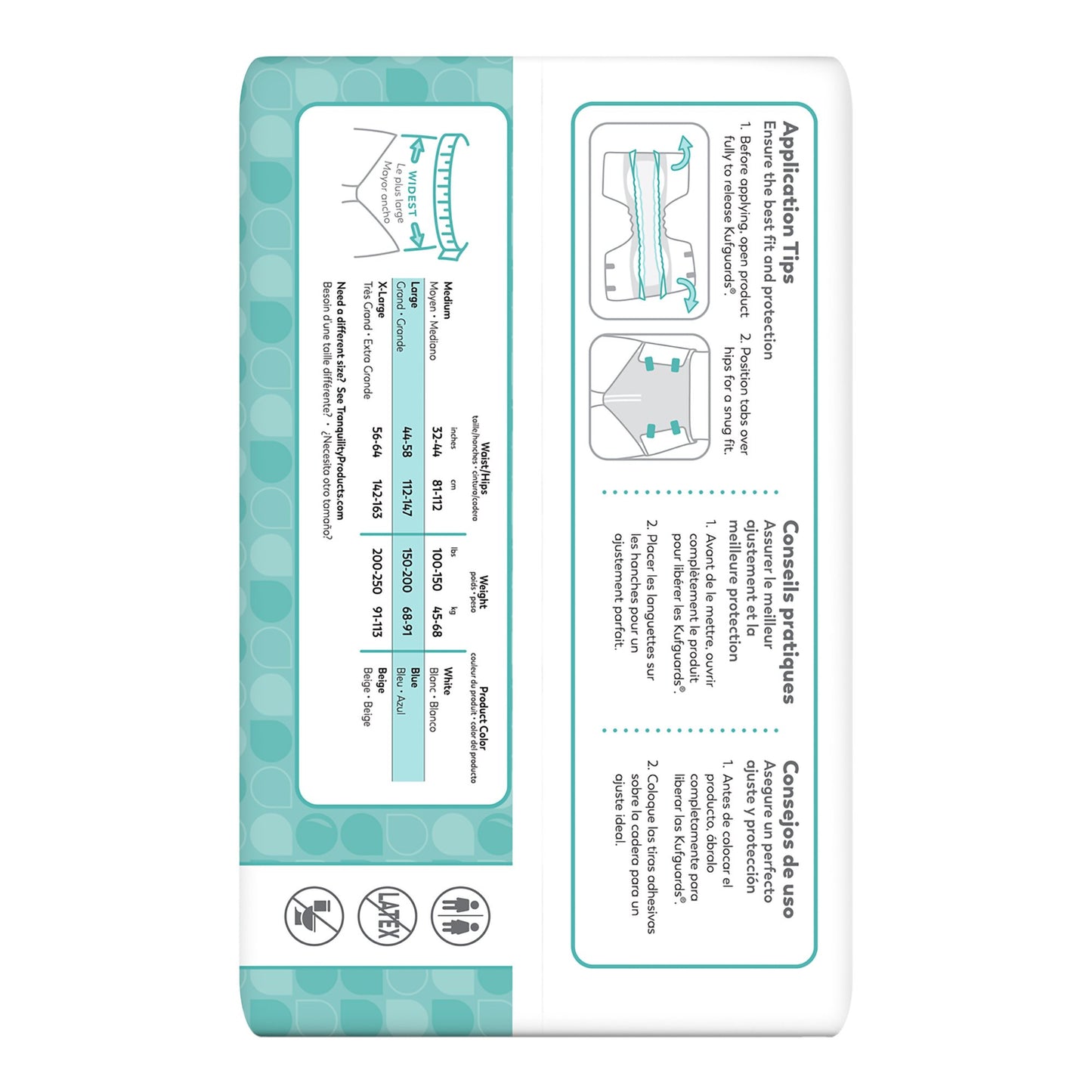 BRIEF, INCONT TRANQ ESSENT BRTHABL WHT LG