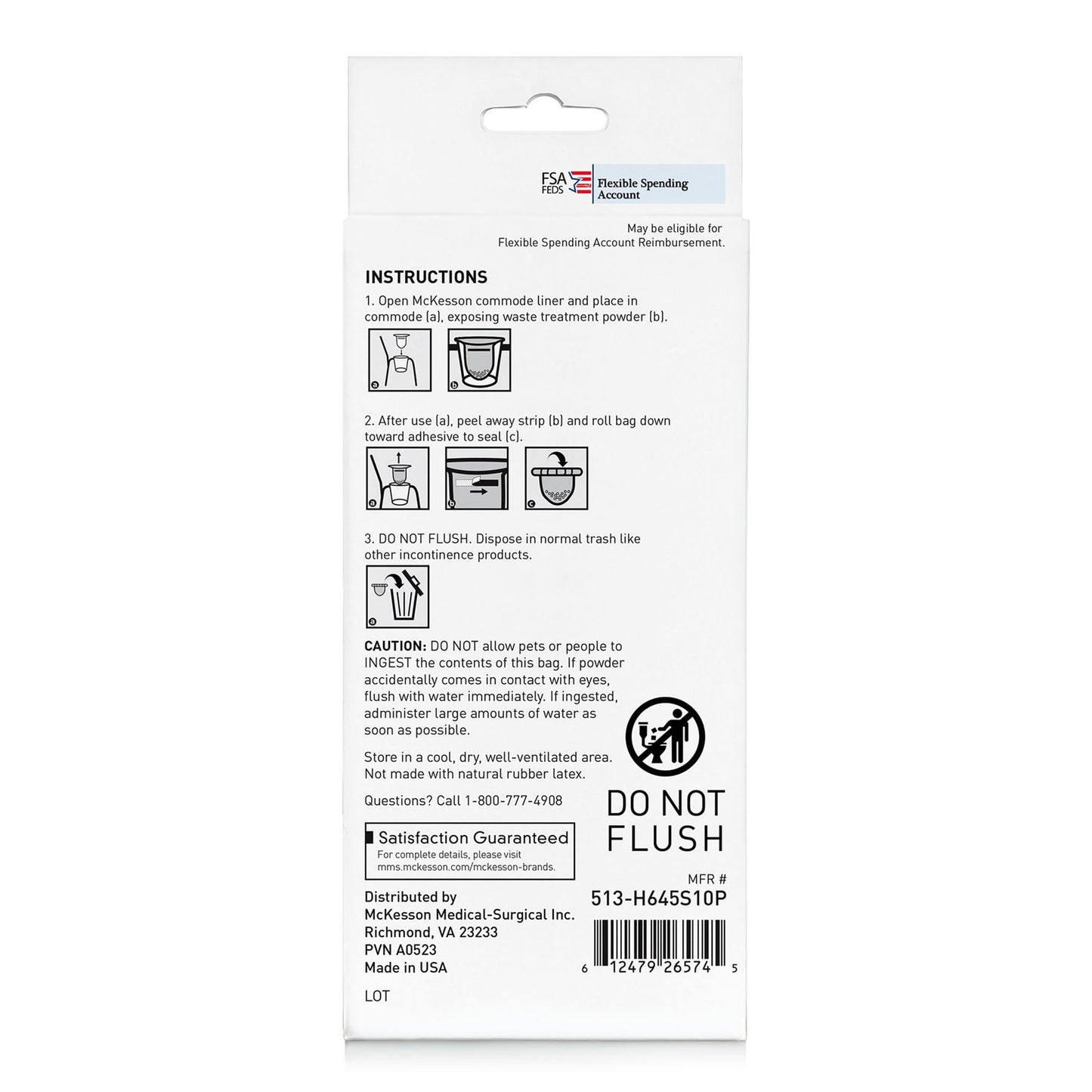 LINER, COMMODE MCKESSON